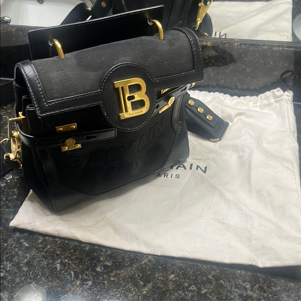 Balmain Black Leather Women's Bag